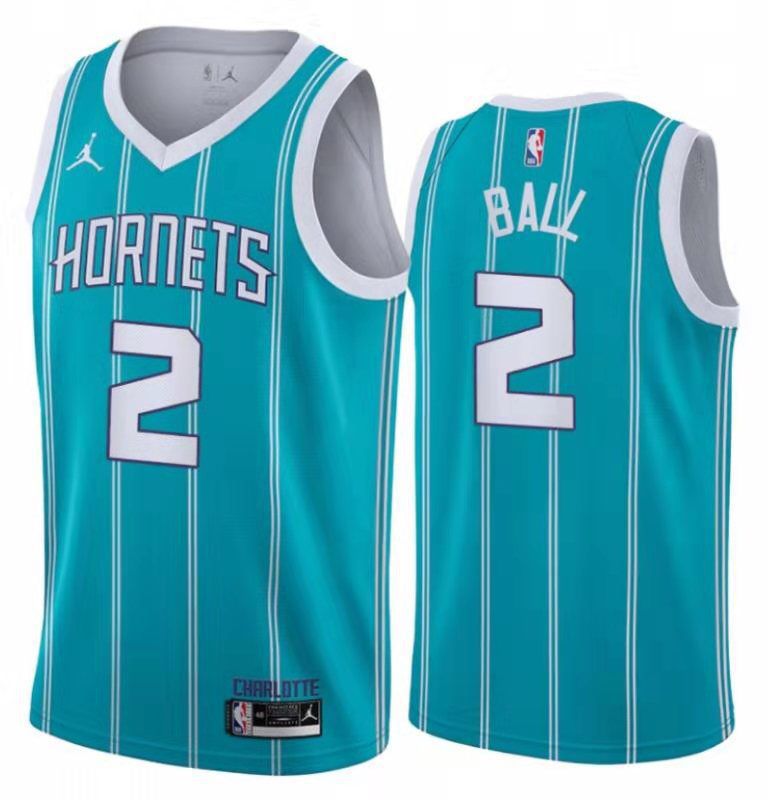 Men Charlotte Hornets #2 Ball Light Blue City Edition NBA Jerseys